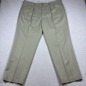 Oak Hill Mens Pleated Sandy Beige Easy Care Casual Dress Slacks Pants 44 x 30